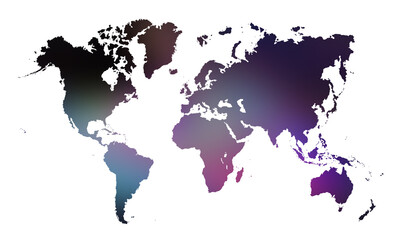 world map gradient transparent png or world map sticker, badge or world map background.