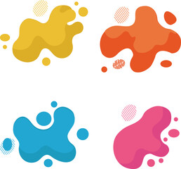 Colorful vector illustration of paint splashes with heart shapes, perfect for a loving design element or holiday decoration