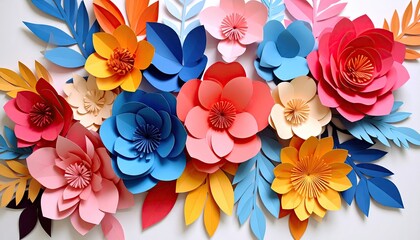 Colorful paper flower arrangement