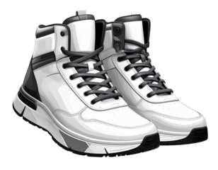 High-top sneakers PNG transparent background  