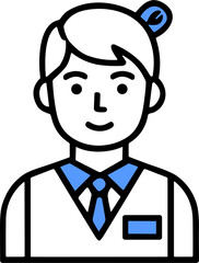 Helping Volunteer Icon with Caring Gesture