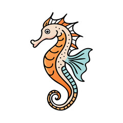 Obraz premium Graceful Seahorse with Flowing Tail