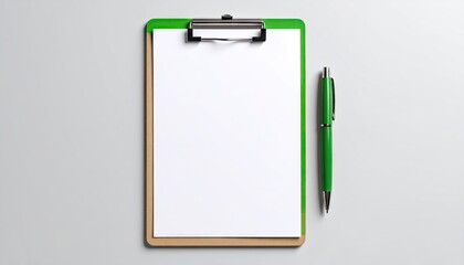 Blank clipboard with pen
