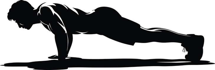 Athletic man performing pushups exercise fitness