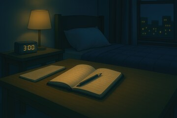 Bedroom with the Lights Still On