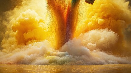 Colorful Explosion With Water Splash