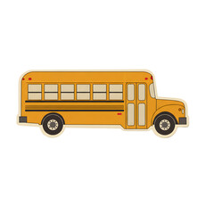 Yellow school bus illustration on white background