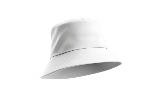 Blank white bucket hat, angled view (1)