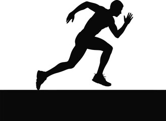 Silhouette of a runner in motion running athlete