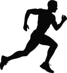 Athletic man running silhouette athlete male