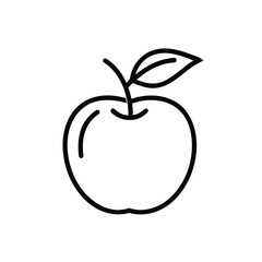 Simple Apple Outline – Line Art Fruit Vector

