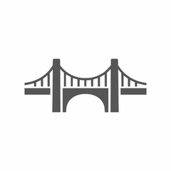 Bridge icon representing connection, solid gray, white background