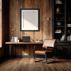 Rustic home office interior