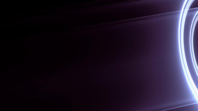 violett leuchtender Lichtschweif & Lichtb&ouml;gen &ndash; Futuristische Technologie, Wissenschaft & High-Tech in abstrakter Darstellung f&uuml;r Innovation, Datenfluss & Digitalisierung