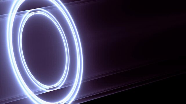 Digitaler Datenstrom & blau leuchtende Kreise &ndash; Hightech, Industrie 4.0, schnelles Internet & smarte Technologie f&uuml;r Zukunft, Netzwerk, Produktion & Innovation
