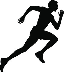 Athletic runner in motion running athlete