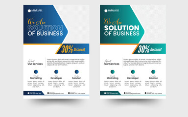 a bundle of 5 templates of a4 flyer, Flyer template layout design. Corporate creative colorful business flyer template.	
