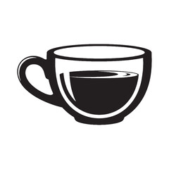 The daily ritual in line art – Coffee silhouette drawn with minimal Coffee vector – Coffee illustration

