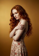 A young woman holding her own arm, symbolizing loneliness