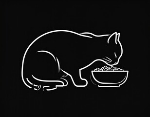 Cat eating from a bowl (1)