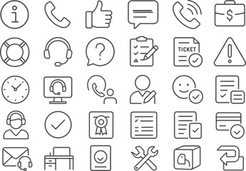 Customer service and business icons information phone
