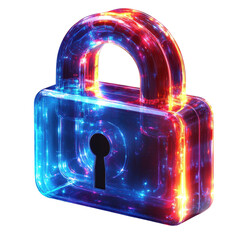 Modern digital lock symbol isolated on white background.