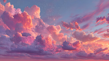 hd realistic shot of pink and purple dreamy cloudscape abstract background.