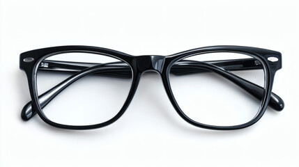 Stylish black eyeglasses isolated on a white background.