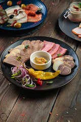 Appetizer with seasoning and herbs