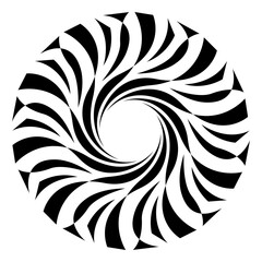 Abstract Black and White Spiral Pattern Illustration