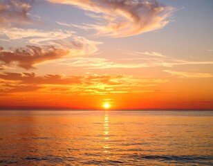 Fototapeta premium Colorful sunset over ocean