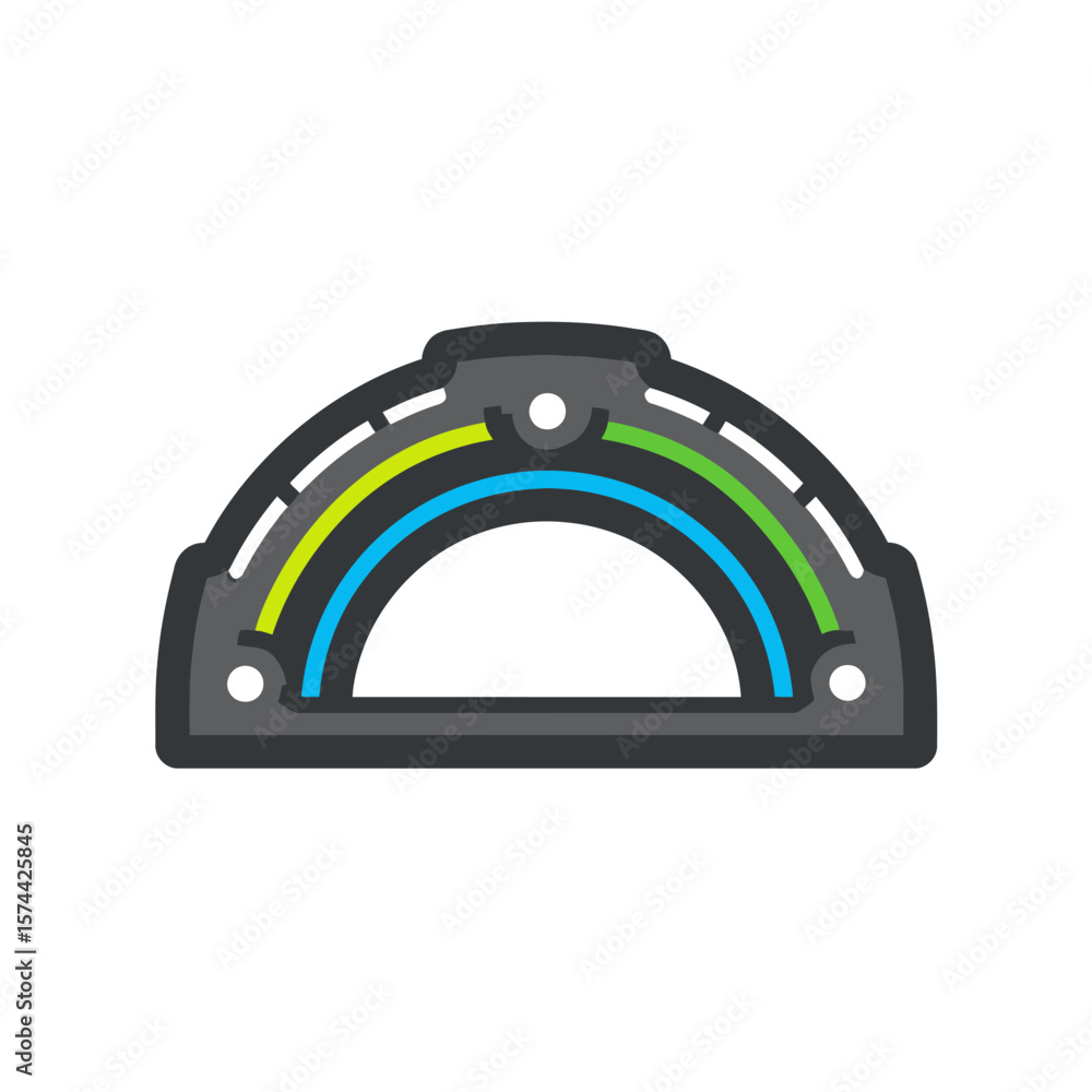 Aufkleber gray gauge displays progress showing data values on white