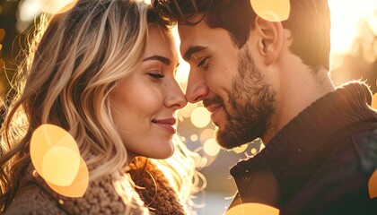 Close-up couple, loving touch