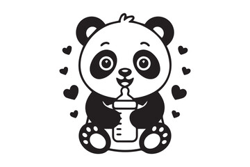 panda silhouette Vector