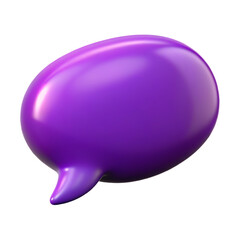 3 D purple speech bubble with smooth surface and studio lighting chat bubble communication dialogue message