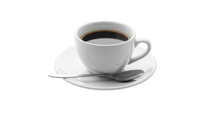 Obraz premium Cup Of Coffee On Saucer Closeup