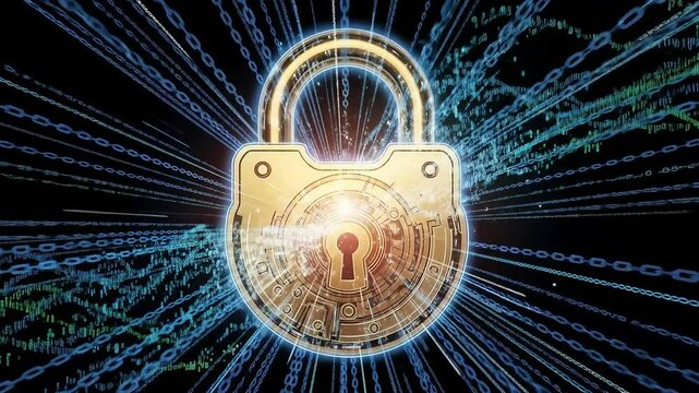 Lock Protecting Digital Chains and Data Flowing Concept
