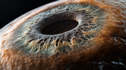 Macro photography of human eye iris close up detail for medical and scientific study and research use silhouette