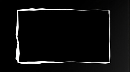 A minimalistic black background with a torn white frame, evoking a sense of creativity and void.