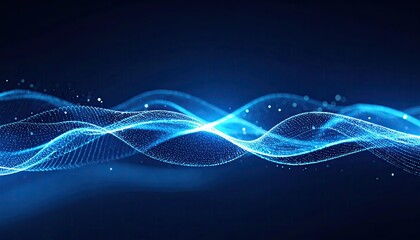 Abstract wavy digital form on dark background