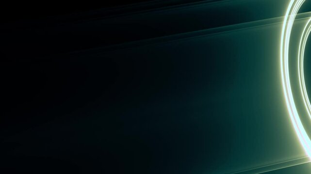 gr&uuml;n leuchtender Lichtschweif & Lichtb&ouml;gen &ndash; Futuristische Technologie, Wissenschaft & High-Tech in abstrakter Darstellung f&uuml;r Innovation, Datenfluss & Digitalisierung
