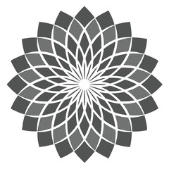 Geometric Floral Pattern With Intersecting Petals And Shading