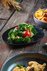 Appetizer with seasoning and herbs