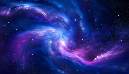 dark cosmic nebula with swirling deep blues and purples glowing stardust and ethereal light mysterious interstellar space background perfect for sci fi fantasy or astronomy themed designs