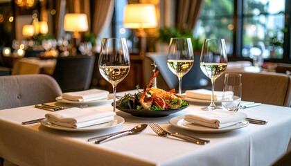 Elegant restaurant dining experience