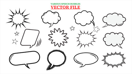VARIOUS SPEECH BUBBLES IN VECTOR FILE