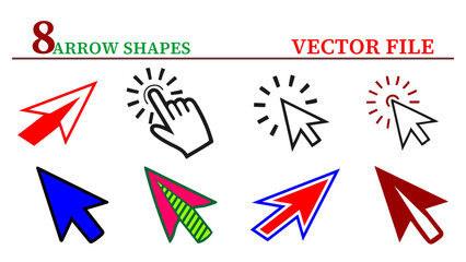 8 ARROW SHAPES IN VECTOR FILE