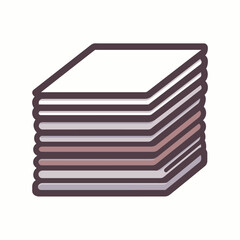 Stacked papers sit organized graphic simple style format