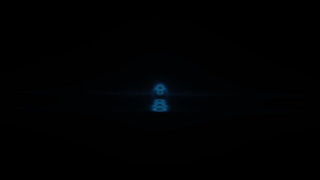 blau Leuchtender Lichtschweif & Lichtb&ouml;gen &ndash; Futuristische Technologie, Wissenschaft & High-Tech in abstrakter Darstellung f&uuml;r Innovation, Datenfluss & Digitalisierung
