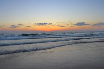 sunset in the winter